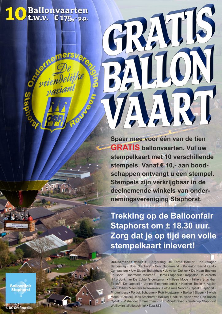 Gratis in een luchtballon over Staphorst