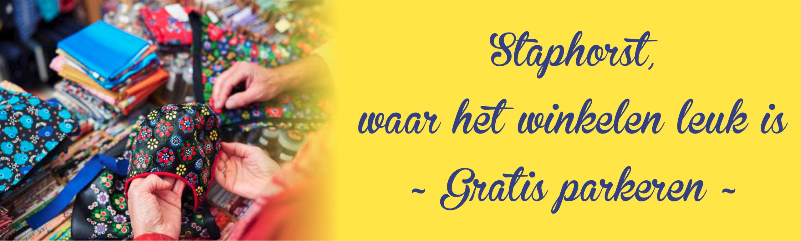 Winkelen is handig en leuk in Staphorst. Auto gratis dichtbij parkeren.